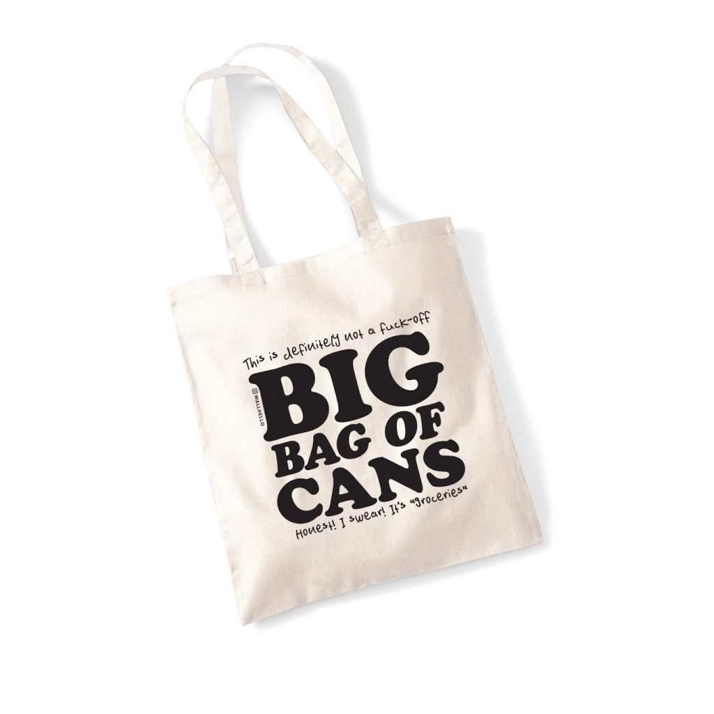 Bag Of Cans tote bag Wall Hello!